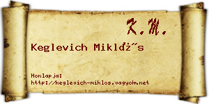 Keglevich Miklós névjegykártya